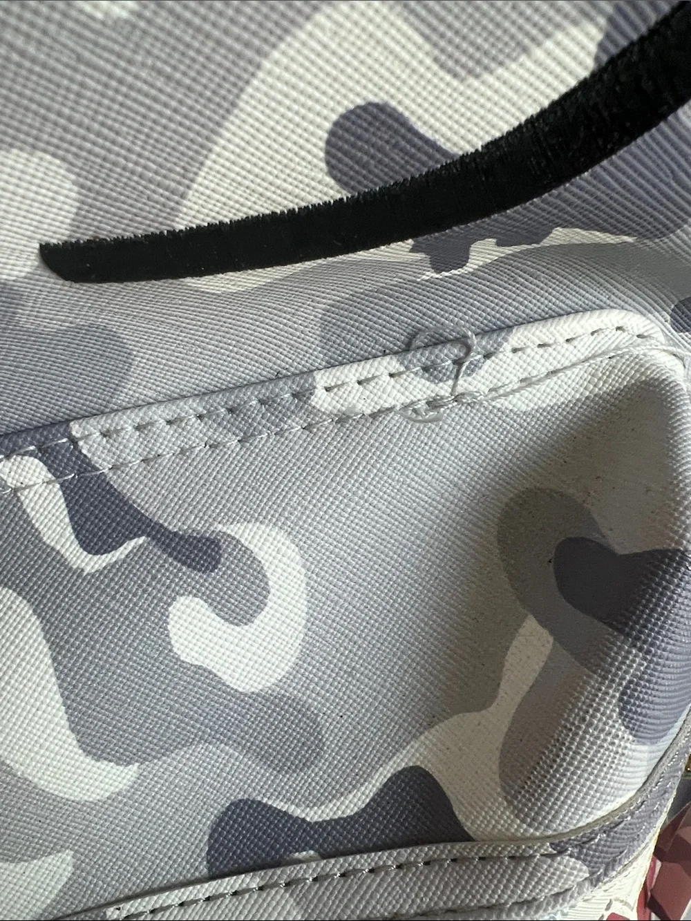 Camouflage Shark-Tooth Backpack for kids - Gray & White with Red Accent
